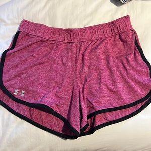 Pink and black workout shorts